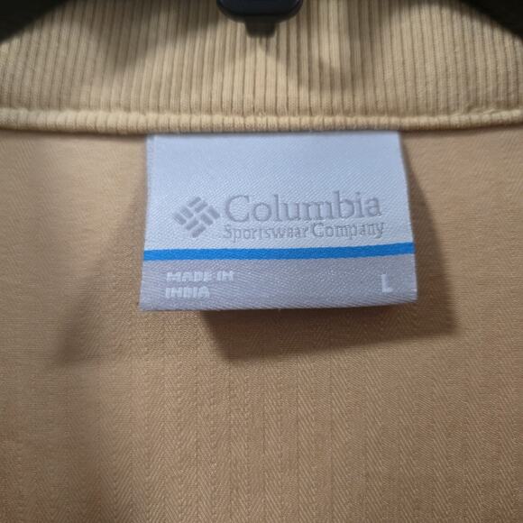 Columbia Pitchtone Shirt Jacket Mens Size L tan Snap front Lightweight Casual - Picture 4 of 13